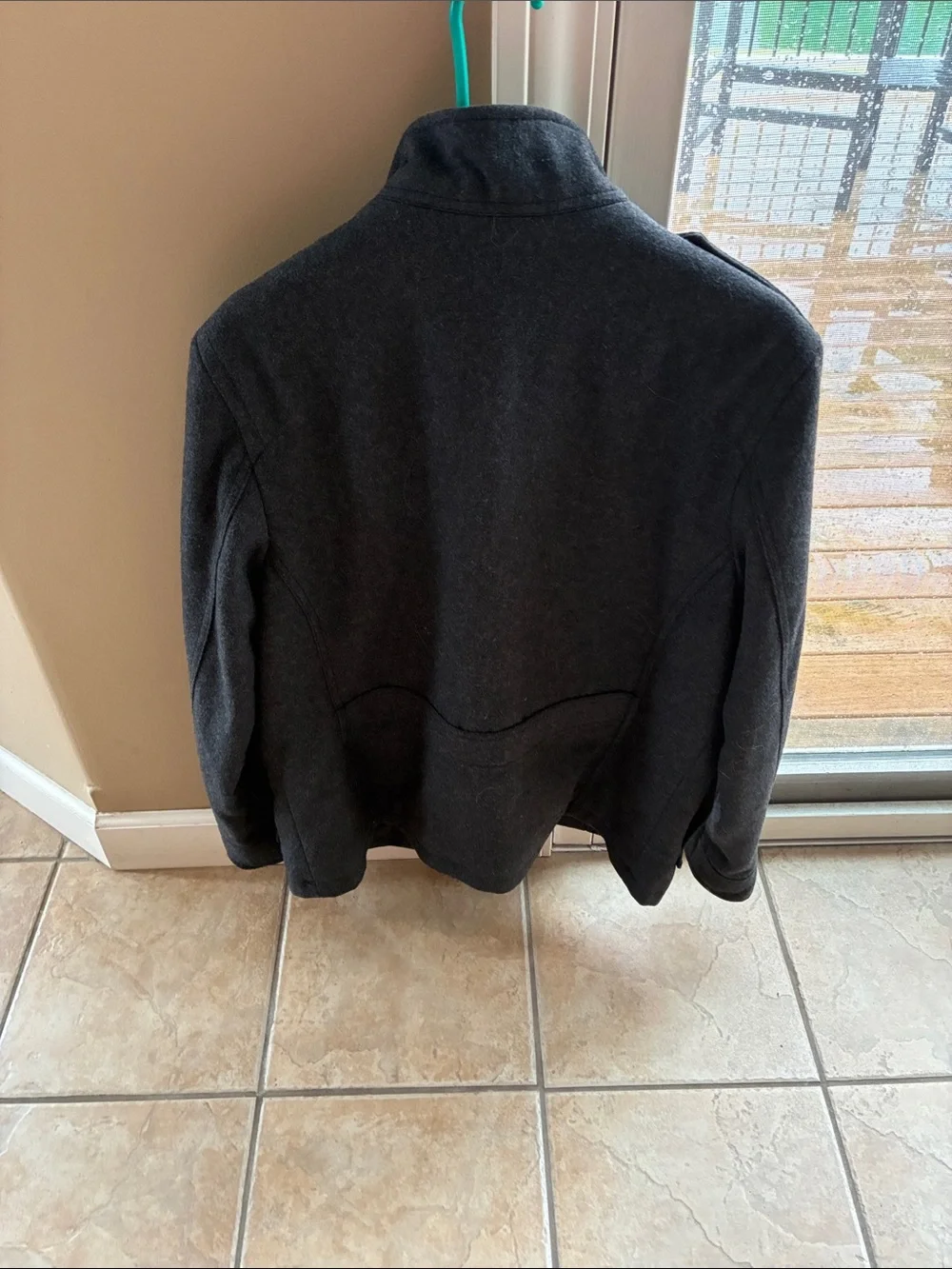 Merona Charcoal Military-Style Wool Blend Jacket
